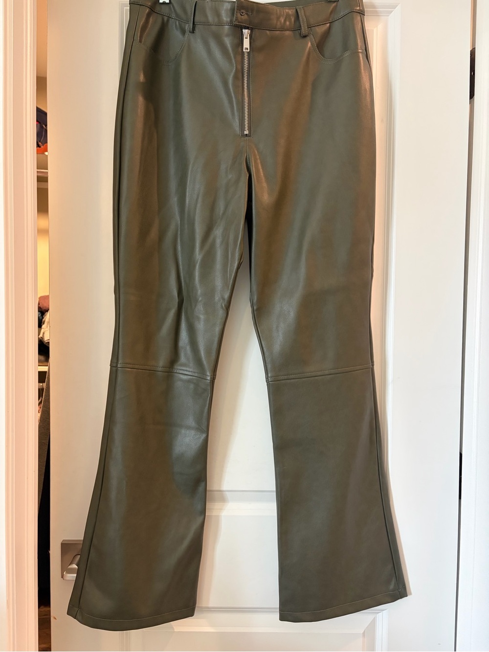 Avec Les Filles Vegan Leather Kick-Flare Pants